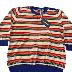 Modcloth Colorful Striped Crew Neck Sweater
